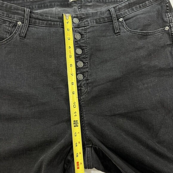 MADEWELL 10” High Rise Skinny Black Jean Size 36 Button Fly Fray Hem AA590 - Picture 12 of 13